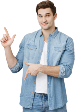 man pointing
